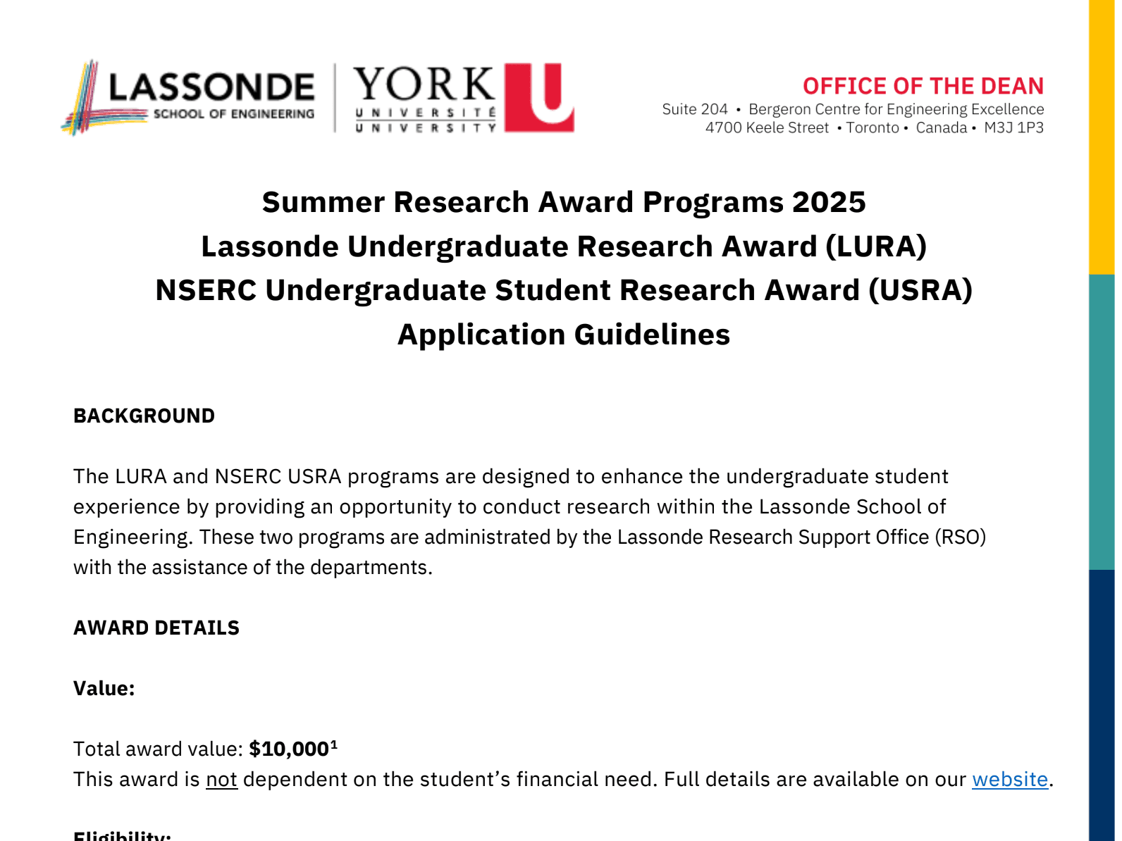 Lassonde undergraduate research award resource